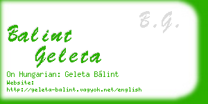 balint geleta business card