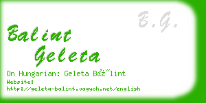 balint geleta business card